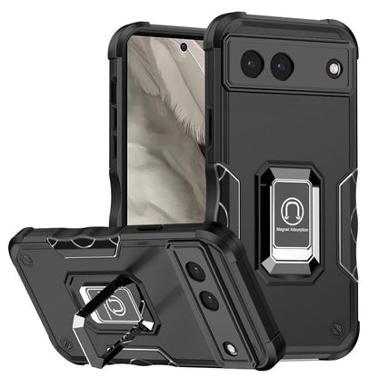 For Google Pixel 7A Hybrid Stand Magnetic Ring Holder Kickstand Heavy Duty Rugged Drop Silicone & Hard PC Shockproof Case Cover