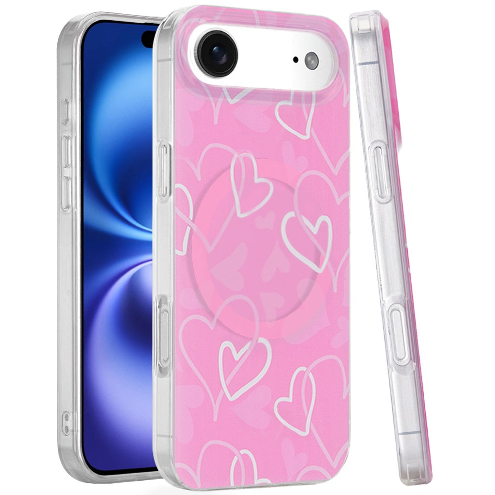 For Apple iPhone 17 Pro Stylish Pattern Fashion IMD Printed Design TPU Slim Shockproof Protective with Magnetic Back Case Cover