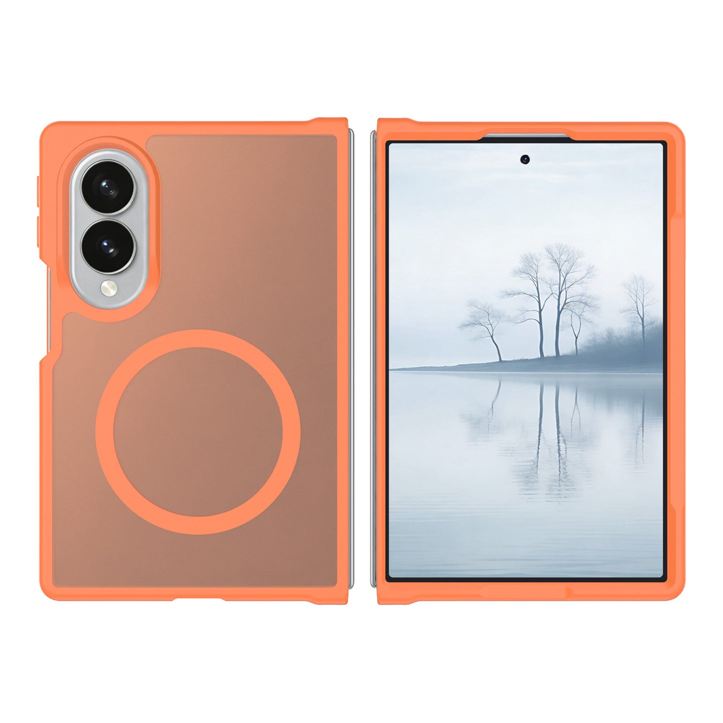 Phone Case for Samsung Galaxy Z Fold 8 Magnetic Matte Hybrid Shockproof Smooth Grip Durable Camera Protection Anti-Slip Soft Touch TPU Armor Cover