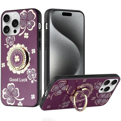 Diamond 3D Fashion Floral Glitter Engraved Luxury Bling Hybrid Shockproof Chrome Edge Protective Grip