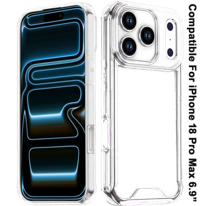 Phone Case for Apple iPhone 18 Pro Max Shockproof Transparent Hard PC TPU Hybrid Durable Frame Gummy Protective Slim Grip Lightweight Cover