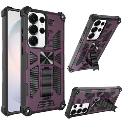 Phone Case for Samsung Galaxy S26 Ultra Built in Magnetic Hiden Kickstand Shockproof Rugged Armor Grip Hybrid Heavy Duty Anti Slip Protective Style Cover Purple