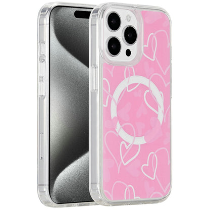 For Apple iPhone 15 Pro Max (6.7") Premium Cute Pattern Design Magnetic Durable Shockproof SlimTPU Hard Back [Compatible with Magsafe] Case Cover