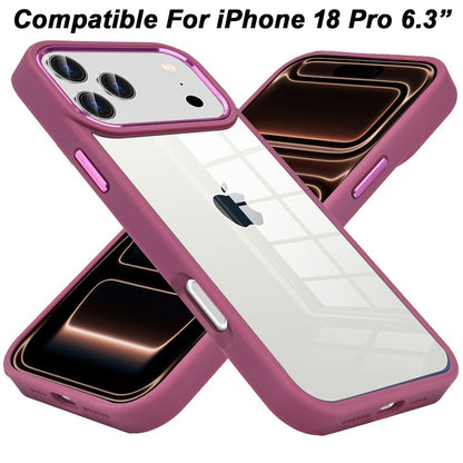 Transparent Thick Acrylic Hybrid Metal Buttons Shockproof Rubber TPU Slim Durable Grip Protective