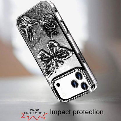 Phone Case for Apple iPhone 18 Pro Butterfly Freedom Shimmer Glitter Thick TPU Shockproof Anti Slip Durable Protective Design Cover