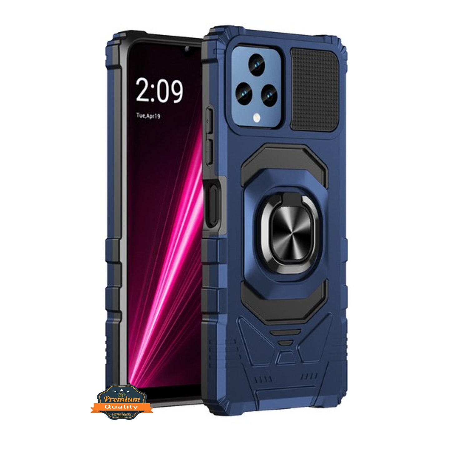 For Motorola Moto G Power 5G 2025 Hybrid Magnetic Car Mount Ring Kickstand Stand Holder Full-Body Armor Protective [Military Grade] Case Cover