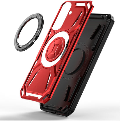 For Samsung Galaxy S22 Hybrid Magnetic Ring and 360° Rotational Kickstand with MagSafe Compatible, Military Grade Drop Protection Case Cover