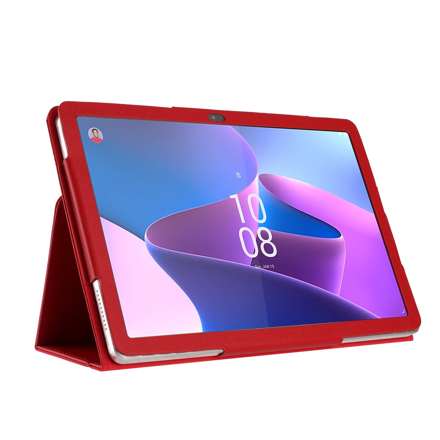 Tablet Case for T-Mobile Revvl TAB 2 5G Foldable Trifold Stand PU Vegan Leather Folio Kickstand Slim Lightweight Hard Shell Cover