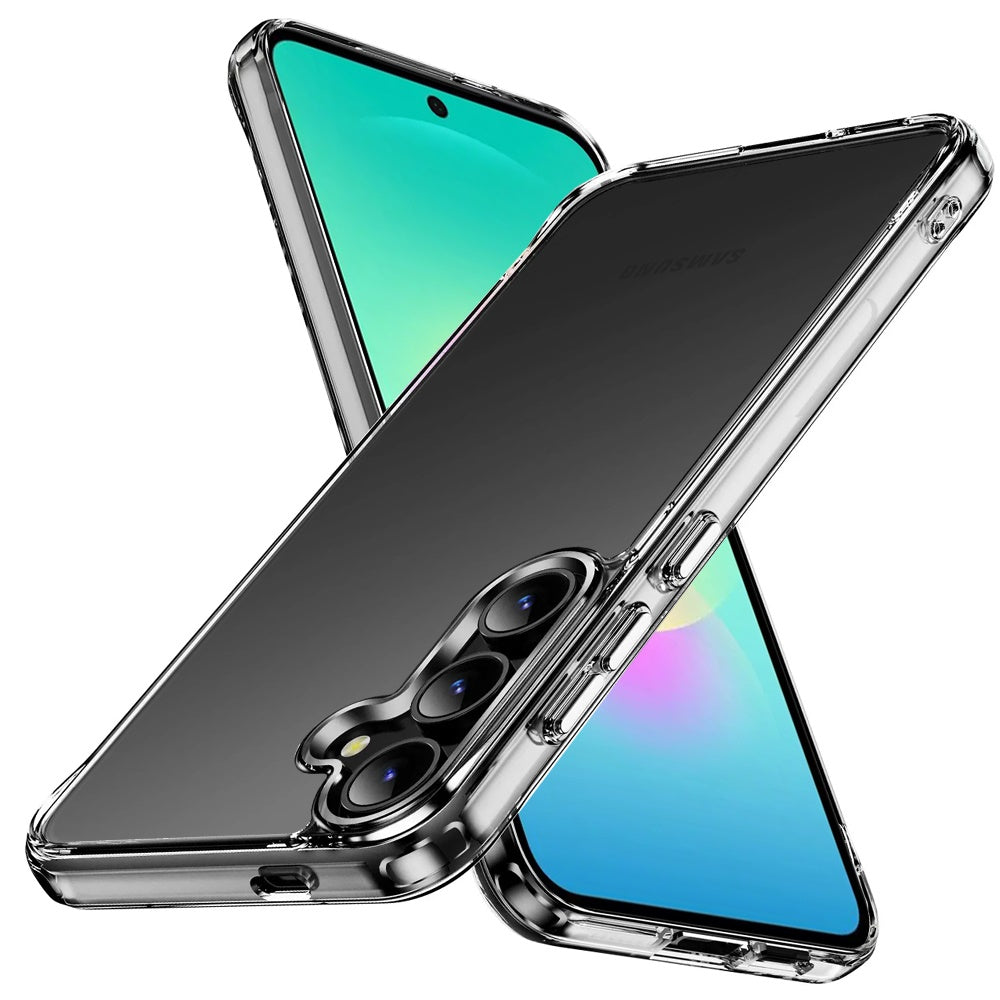 Phone Case for Samsung Galaxy A27 Crystal Transparent Thick 2.0mm Shockproof Chrome Button Durable Grip Camera Protection Hybrid Design Cover Clear