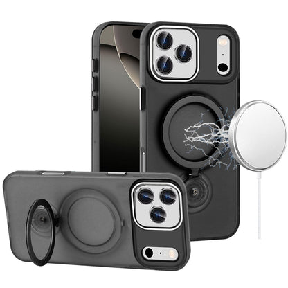 For Apple iPhone 17 Pro Max (6.9") MagSafe Compatible with 360° Ring Stand, Magnetic Kickstand, Slim Hybrid Protective Case Cover Black