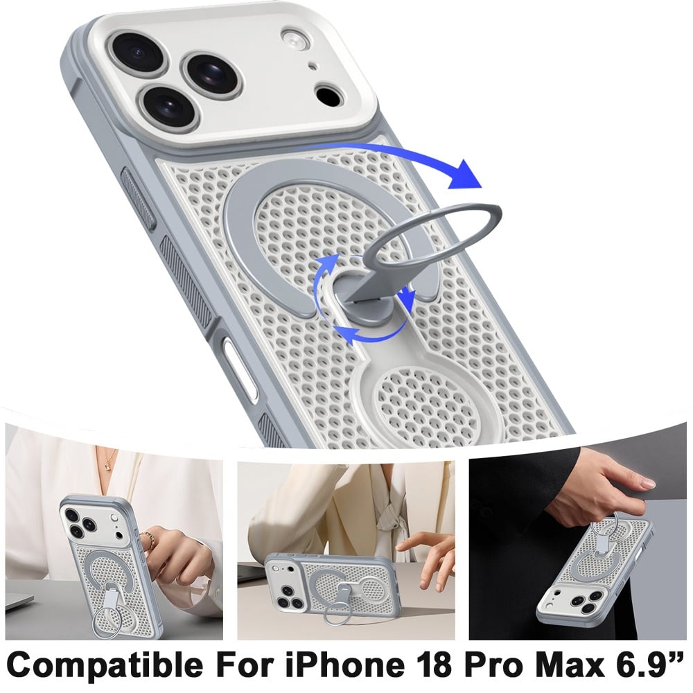 Phone Case for Apple iPhone 18 Pro Max Magnetic Honeycomb Hybrid Rugged Armor Ring Kickstand Dual Layer Shock Absorbing Hard PC Soft TPU Cover