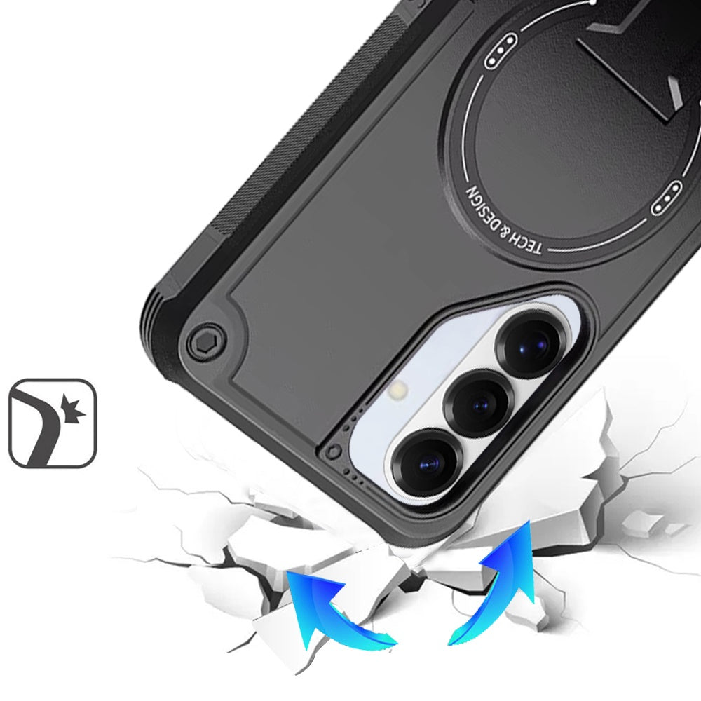 Phone Case for Samsung Galaxy S26 FE /S26 Fan Edition Magnetic Kickstand Rugged Shockproof Armor Grip Anti Slip Heavy Duty Protective Matte Stand Hybrid Cover