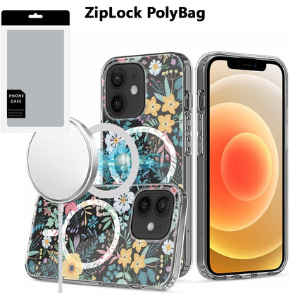 For iPhone 12 / iPhone 12 Pro (6.1") Hybrid Flower Design Stylish Fashion Case, MagSafe Compatible, Thick Shockproof Hard PC Case Cover Wildflower
