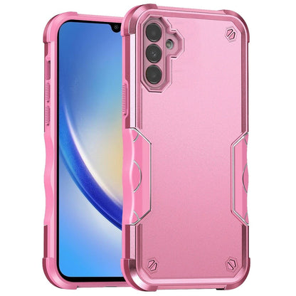 Phone Case for Samsung Galaxy A15 5G Shockproof Rugged Hybrid TPU Anti-Slip Grip Armor Military Grade Drop Resistant Shock-Absorbing Impact Cover Pink