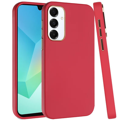 Phone Case for Samsung Galaxy A16 5G Hybrid Silicone TPU Rubber Chromed Edge TPU Bumper Reinforced Corners Shock Absorbing Protection Cover Red