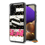 For Apple iPhone 15 Pro (6.1") Elegant Pattern Design Bling Glitter Hybrid with Ring Stand Pop Up Finger Holder Kickstand  Phone Case Cover
