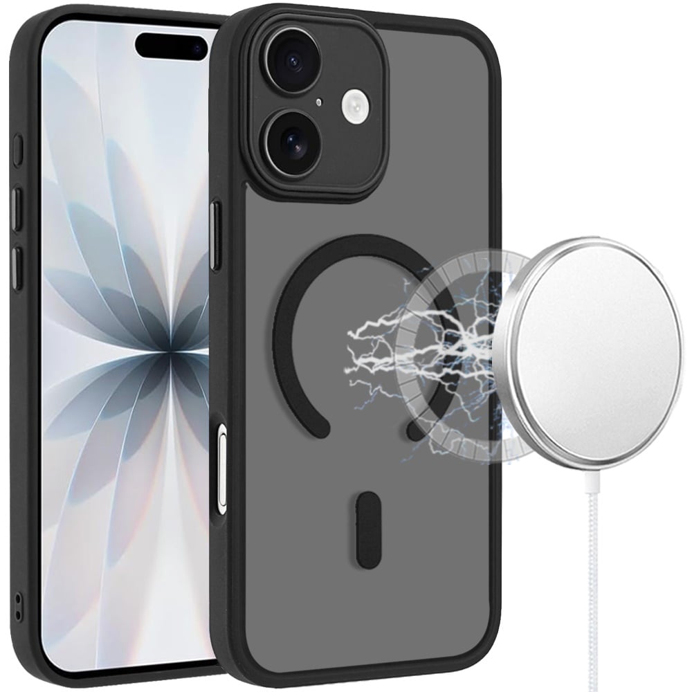 Phone Case for Apple iPhone 17 (6.3") Matte Frosted Magnetic Back Hybrid Hard PC Soft TPU Camera Protection Slim Shock Absorbing Anti Fingerprint Cover