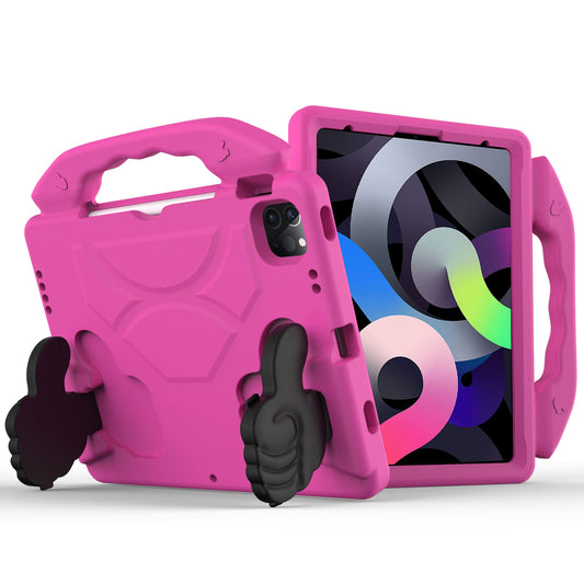 Tablet Case for Apple iPad Air 11-Inch M4/M3/M2 iPad Air 5th /4th Gen (2026/2025/2024/2022/2020) Thumbs Up Kickstand Shockproof Hybrid Rugged Armor Heavy Duty Drop Protection Hard PC Soft TPU Cover Hot Pink