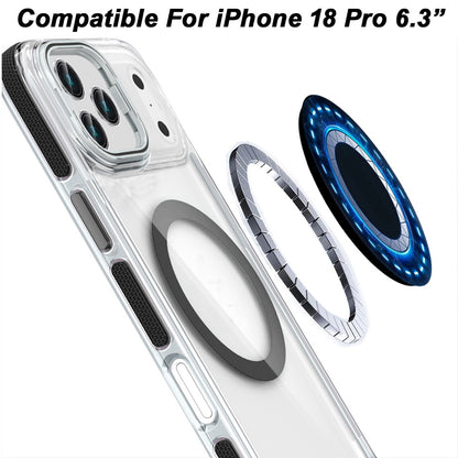 Phone Case for Apple iPhone 18 Pro Magnetic Ring Camera Stand Shockproof Hybrid Clear Transparent Metal Bracket Durable Protective Grip Cover
