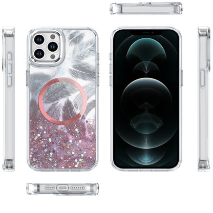 For Apple iPhone 14 Plus Epoxy Glitter Shimmer Fashion Case with Magnetic Magsafe Compatible Hybrid Sparkling Slim Protective Case Cover