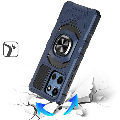 For Motorola Moto G Power 5G (2025) Hybrid Dual Layer with 360° Rotate Magnetic Ring Stand Holder Kickstand TPU Rugged PC Shockproof Case Cover