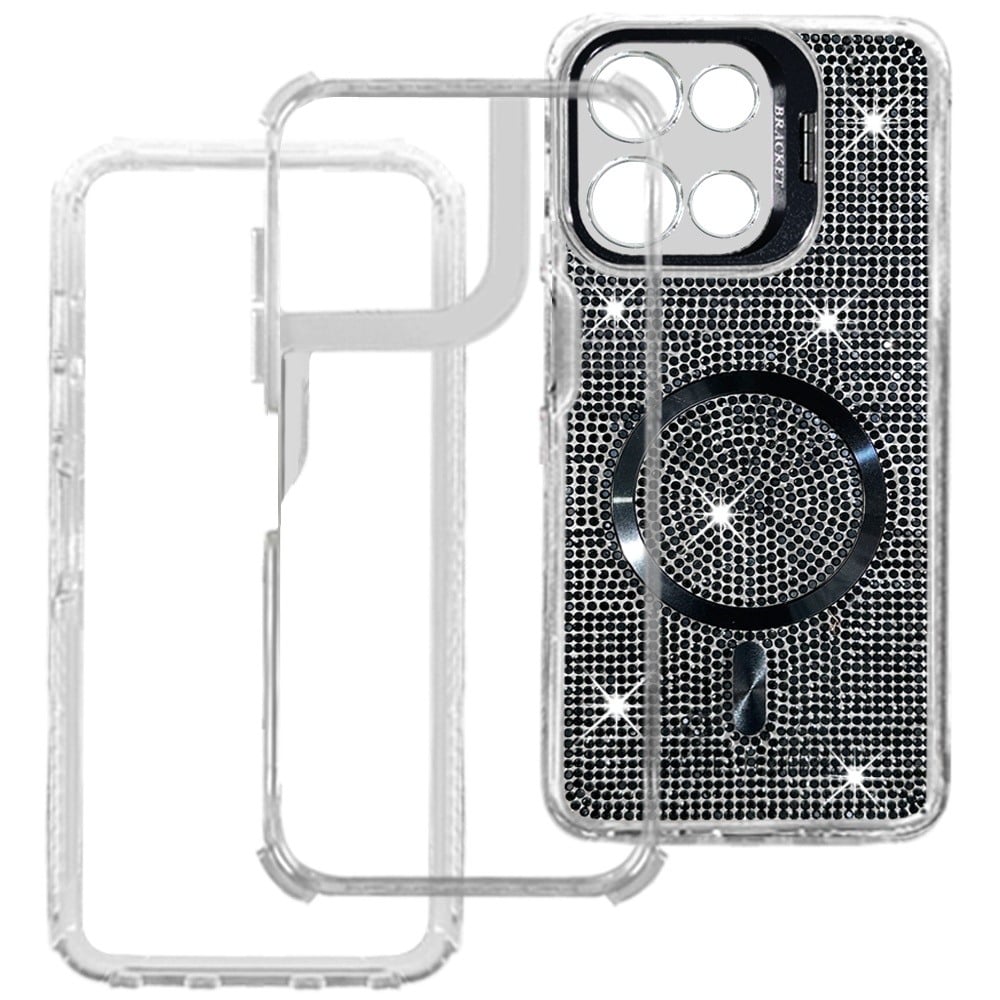 Phone Case for Motorola Moto G 5G 2026/ 2025 Luxury Glitter Magnetic Hybrid with Camera Stand Dual Layer Shockproof Sparkle Dot Pattern Clear Edges Cover