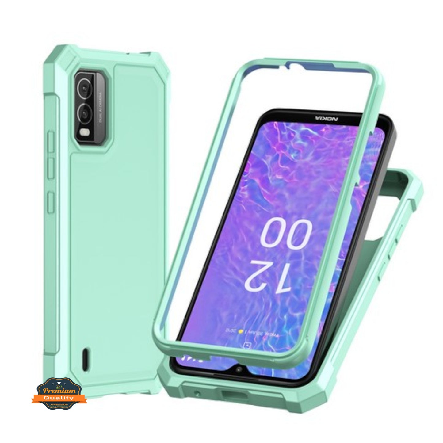 For Boost Mobile Summit 5G 2024 Hybrid 2in1 Front Bumper Frame Cover Square Edge Shockproof Soft TPU + Hard PC Anti-Slip Heavy Duty Case Cover