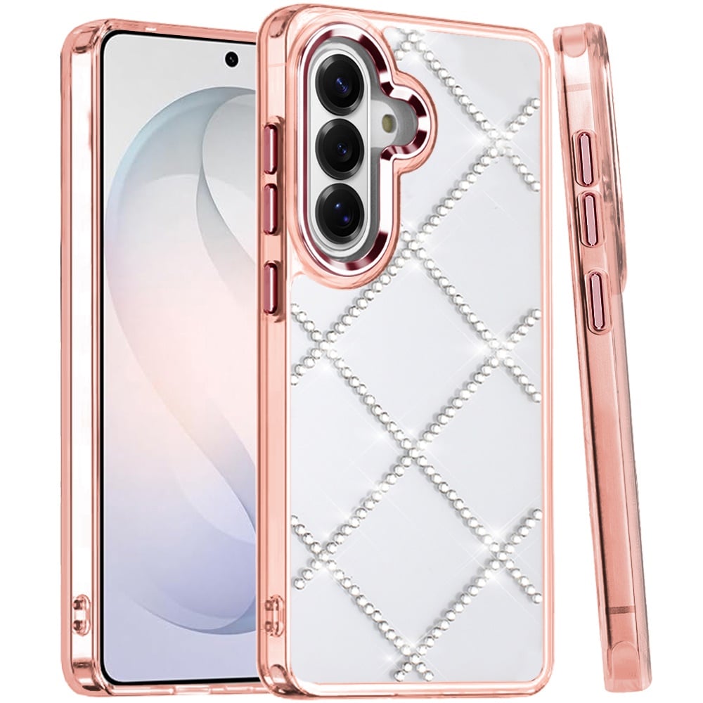 Phone Case for Samsung Galaxy S26 FE /S26 Fan Edition Gem Glitter Diamond Transparent Hard TPU Hybrid Shockproof Protective Colorful Durable Anti Scratch Grip Cover