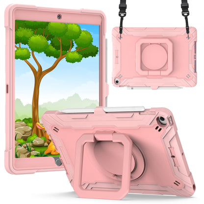 Tablet Case for iPad (A16) 11th /10th Gen 2025/2022 (10.9") 361 Rotating Kickstand Hybrid Rugged Shockproof Armor Dual Layer Hard PC Soft TPU Drop Protection with Strap Cover Gold
