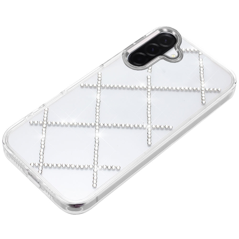 Phone Case for Samsung Galaxy A27 Gem Glitter Diamond Transparent Hard TPU Hybrid Shockproof Protective Colorful Durable Anti Scratch Grip Cover