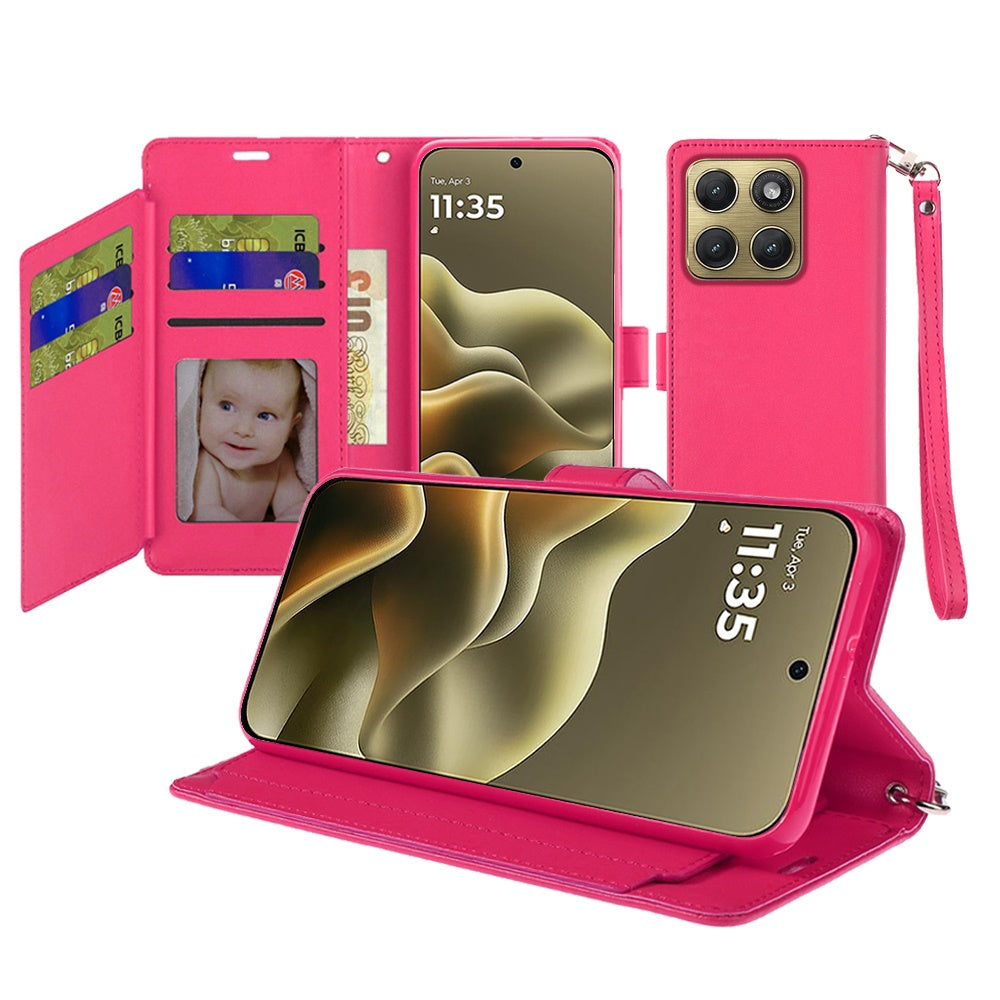 Phone Case for Motorola Edge 2026 Wallet Credit Card Holder Hybrid Slim Protective Dual Function Storage PU Leather Flip Pouch Cover