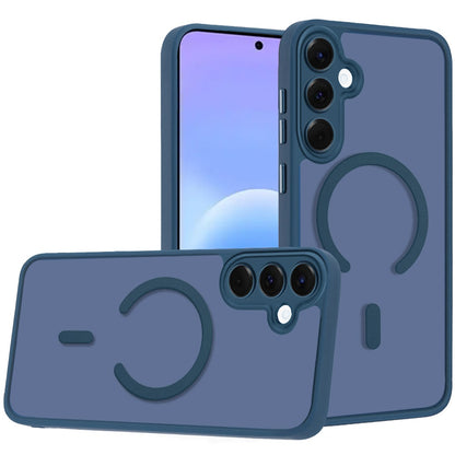 Phone Case for Samsung Galaxy A57 Matte Frosted Magnetic Back Hybrid Hard PC Soft TPU Camera Protection Slim Shock Absorbing Anti Fingerprint Cover