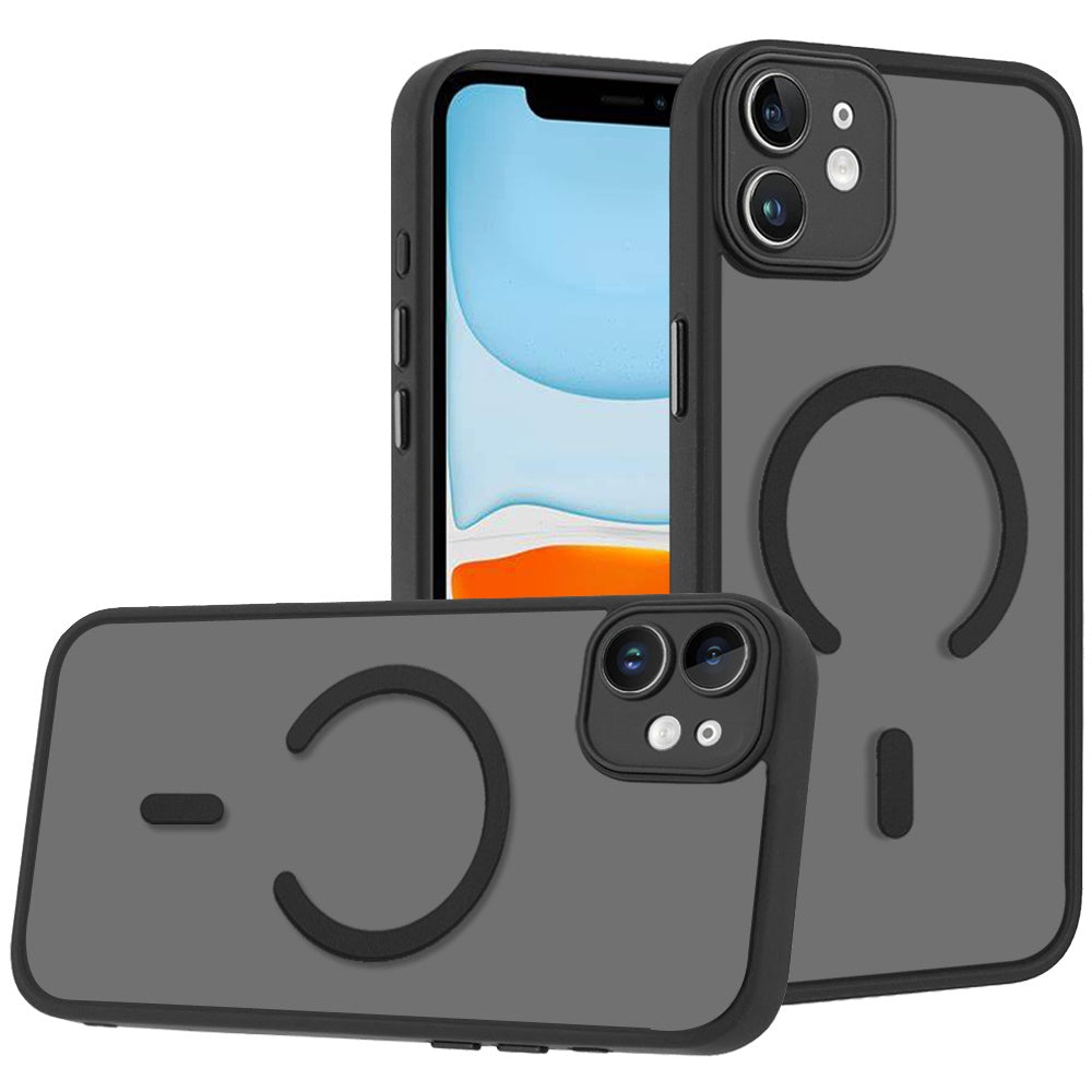 Phone Case for Apple iPhone 11 Matte Frosted Magnetic Back Hybrid Hard PC Soft TPU Camera Protection Slim Shock Absorbing Anti Fingerprint Cover