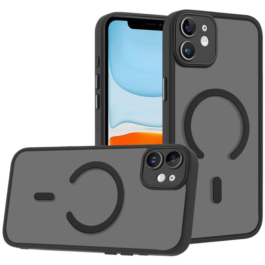 Phone Case for Apple iPhone 11 Matte Frosted Magnetic Back Hybrid Hard PC Soft TPU Camera Protection Slim Shock Absorbing Anti Fingerprint Cover