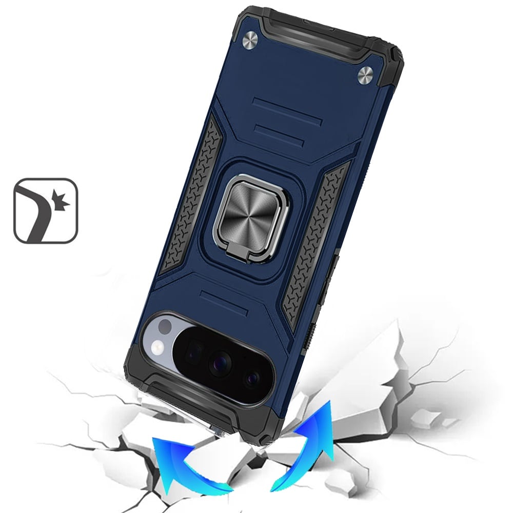 Phone Case for Google Pixel 11 Pro XL Magnetic Car Mount Hybrid Ring Stand Shockproof Rugged Grip Armor Heavy Duty Protective TPU Durable Cover
