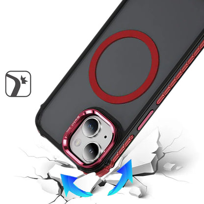 For Apple iPhone 11 Hybrid Metal Camera Stand Ring Sturdy, Compatible with MagSafe, Matte Hard TPU Colorful Edge Case Cover