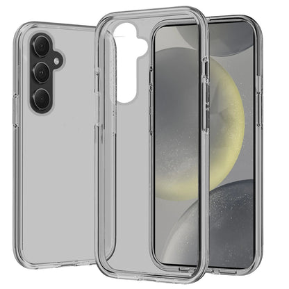 For Samsung Galaxy S24+ Plus Transparent Shock Absorption PC + TPU Rubber Gel Thick 3mm Hybrid Silicone Slim Fit Back Case Cover Smoke