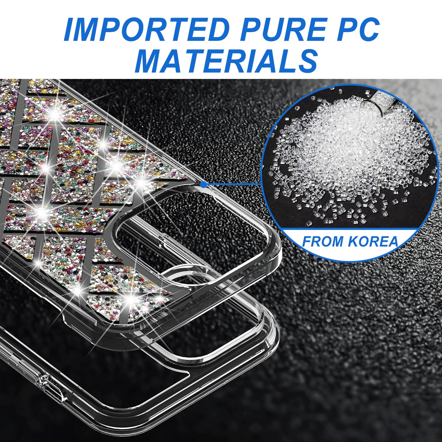 For Samsung Galaxy S25 /S24 Sparkly 3D Design Diamond Shockproof Protective Bling Glitter Rhinestone Hybrid Skin PC & TPU Case Cover