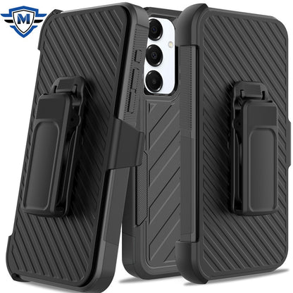 Phone Case for Samsung Galaxy S25 Plus, S25+, Galaxy S24+, GS24 Plus Rugged Shockproof Dual Layer Armor Impact Resistant with Belt Clip Holster Protective Grip Durable Heavy Duty Cover Black