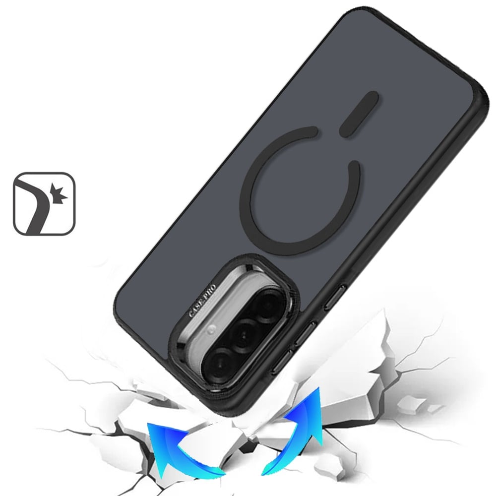Phone Case for Samsung Galaxy A37 Magnetic Shockproof Hybrid Camera Stand Guard Anti Slip Rubber Durable Protective Matte Design Cover