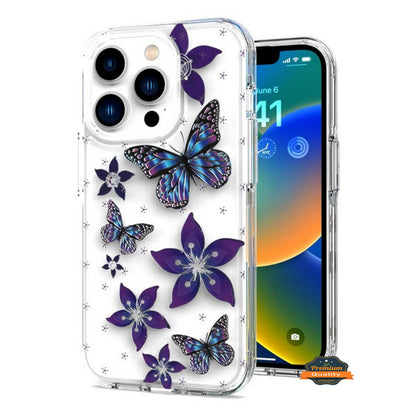 For Apple iPhone 16e /iPhone SE4 Hybrid Clear Frame with Trendy Pattern Design, Shockproof Hard Back & TPU Rubber Case Cover