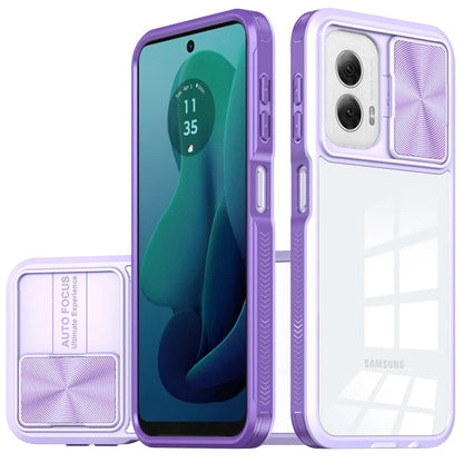 Standard for Motorola Moto G Stylus 5G 2024 Motorola Moto G Stylus 5G 2024 Hybrid Cases with Sliding Camera Cover Transparent Back Slim Shockproof Bumper TPU Protective Cover