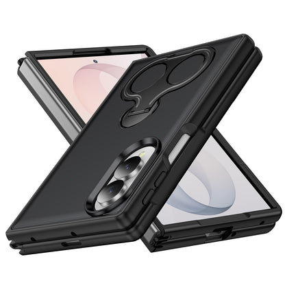 Phone Case for Samsung Galaxy Z Fold 8 Magnetic 2 Ring Stand Car Mount Friendly Shockproof Rugged Grip Armor Dual Ring Kickstand Heavy Duty Hybrid Cover