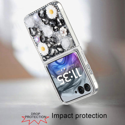 Full Bling Rhinestone Glitter Floral Luxury Hybrid Shockproof Stylish Sparkling Protective Designer Ornament