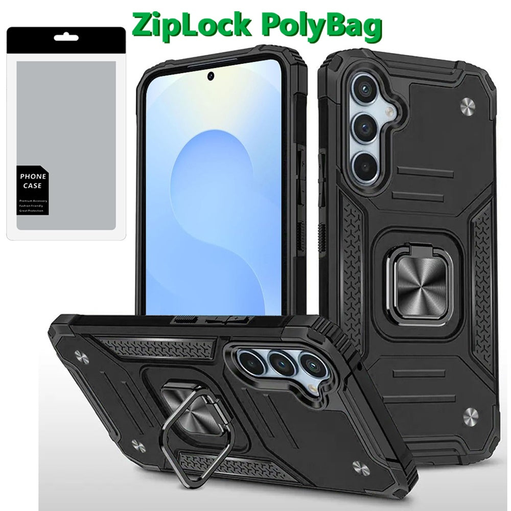 Armor Hybrid Magnetic Stand with Ring Holder Kickstand Shockproof Heavy-Duty Durable Rugged TPU Dual Layer