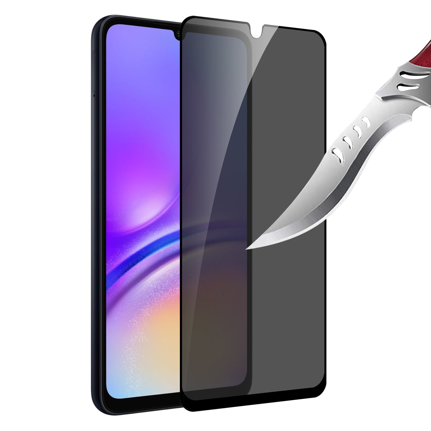 For Samsung Galaxy A17 5G Privacy Screen Protector, Anti Spy Anti Peeping Tempered Glass Full Protective Film, 9H, Anti Scratch, Easy Install Protector Black