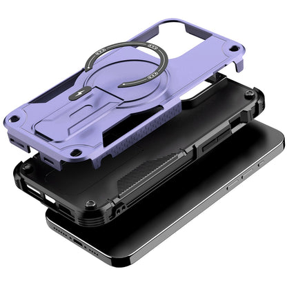 Phone Case for Apple iPhone 14 Pro Max Magnetic Kickstand Rugged Shockproof Armor Grip Anti Slip Heavy Duty Protective Matte Stand Hybrid Cover Purple
