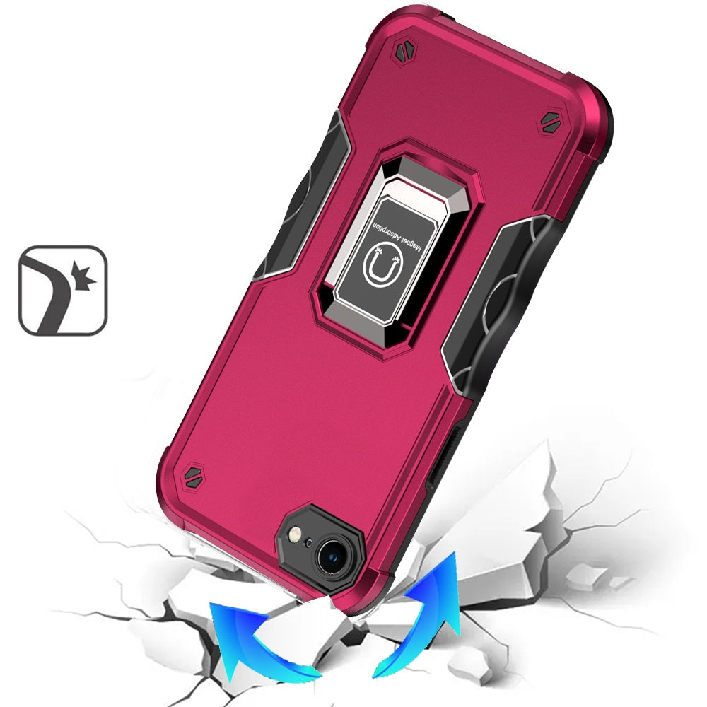 For Apple iPhone 17E /16E Hybrid Stand Magnetic Ring Holder Kickstand Heavy Duty Rugged Drop Silicone & Hard PC Shockproof Case Cover