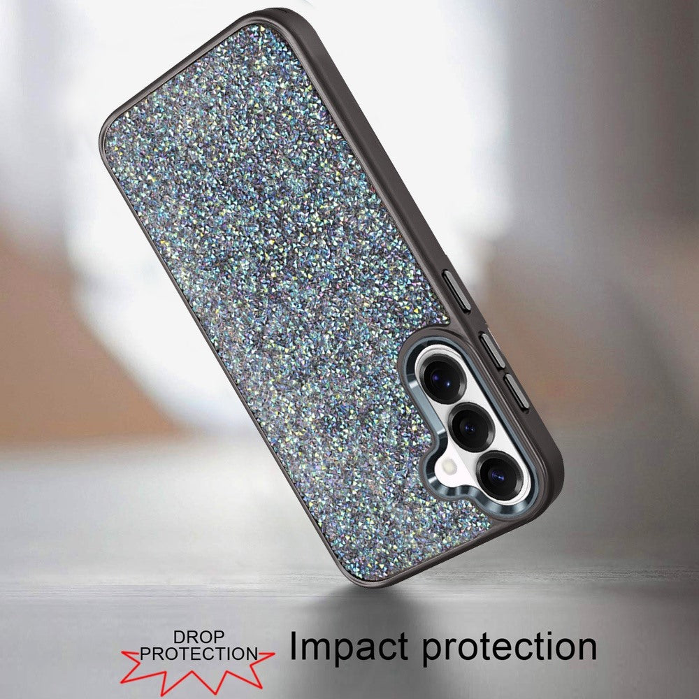 For Samsung Galaxy S26 Crystal Sparkle Diamond Glass Full Mini Glitter Bling Frame TPU Hybrid Protective Case Cover