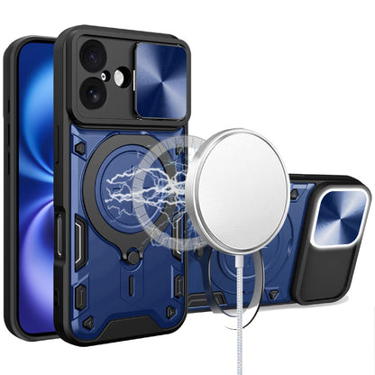 For Apple iPhone 17 Hybrid Magnetic 360° Ring Kickstand, MagSafe Compatible, Durable Full Camera Lens Protection Case Cover